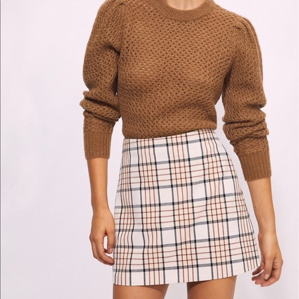 Aritzia Wilfred A-Line Check Mini Skirt